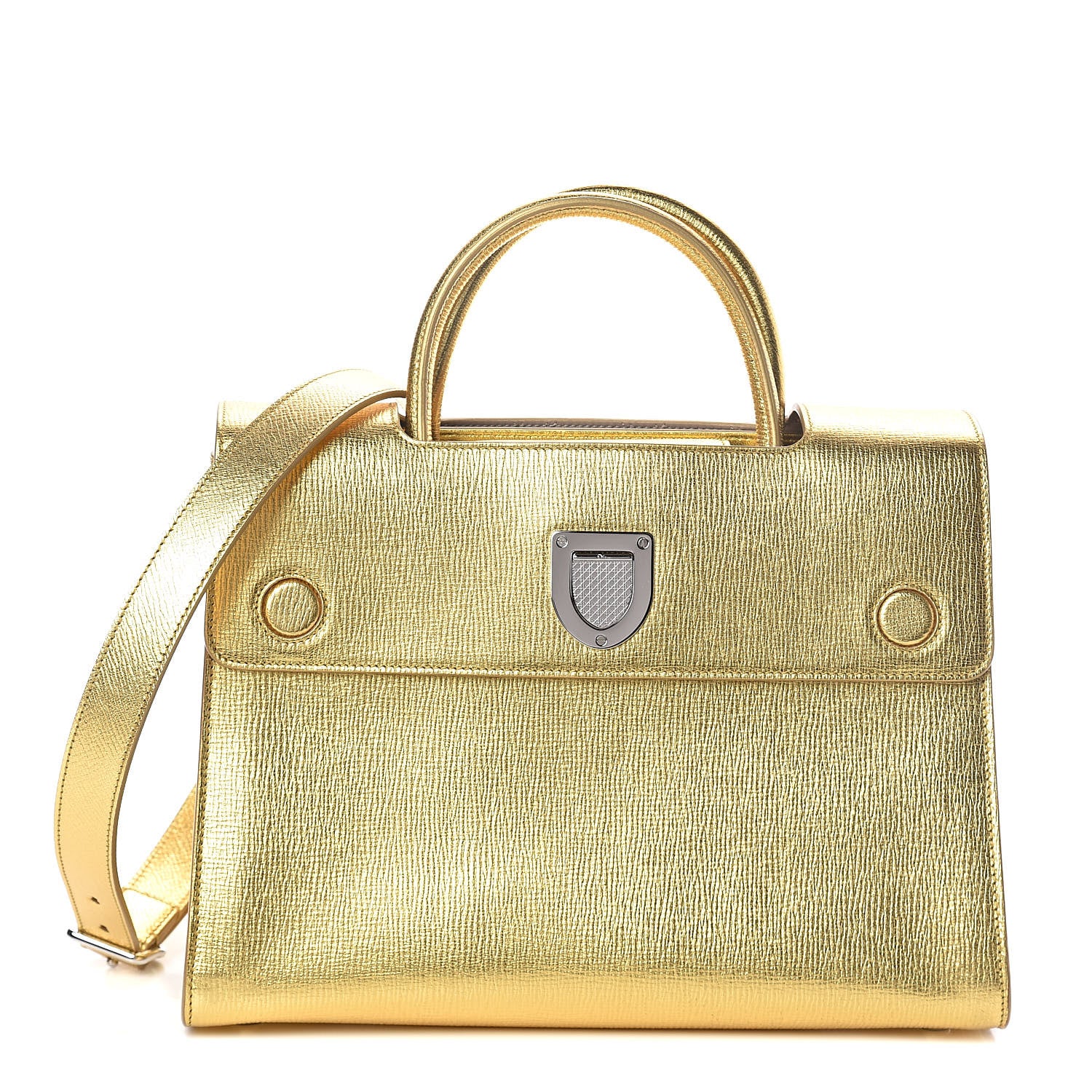 Christian Dior Metallic Goatskin Medium Diorever Flap Gold 1 of 9