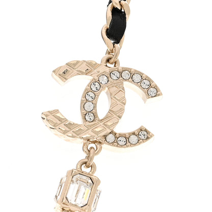 Chanel Lambskin Crystal CC Cube Choker Necklace Black Gold 4 of 6