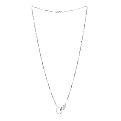 Cartier 18K White Gold Diamond Interlocking LOVE Necklace 3 of 6