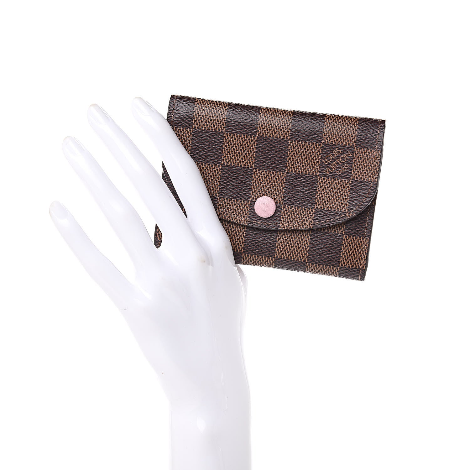Louis Vuitton Damier Ebene Rosalie Coin Purse Rose Ballerine 2 of 8
