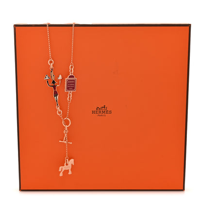 Hermes Metal Enamel Cheval Grand Parade Necklace Rose Gold 6 of 6