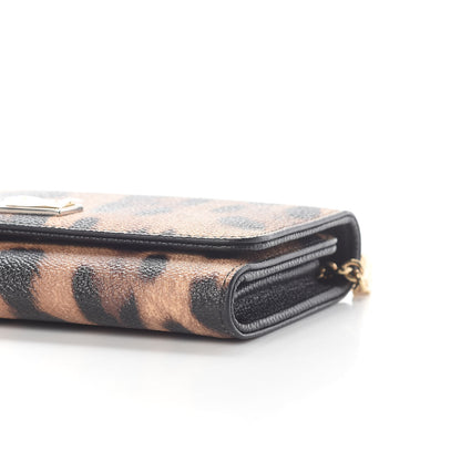 Dolce & Gabbana Dauphine Leopard Print Wallet On Chain Brown Black 7 of 7