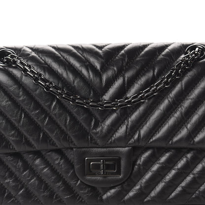 Chanel Aged Calfskin Chevron Quilted 2.55 Reissue 225 Flap So Black 10 of 11