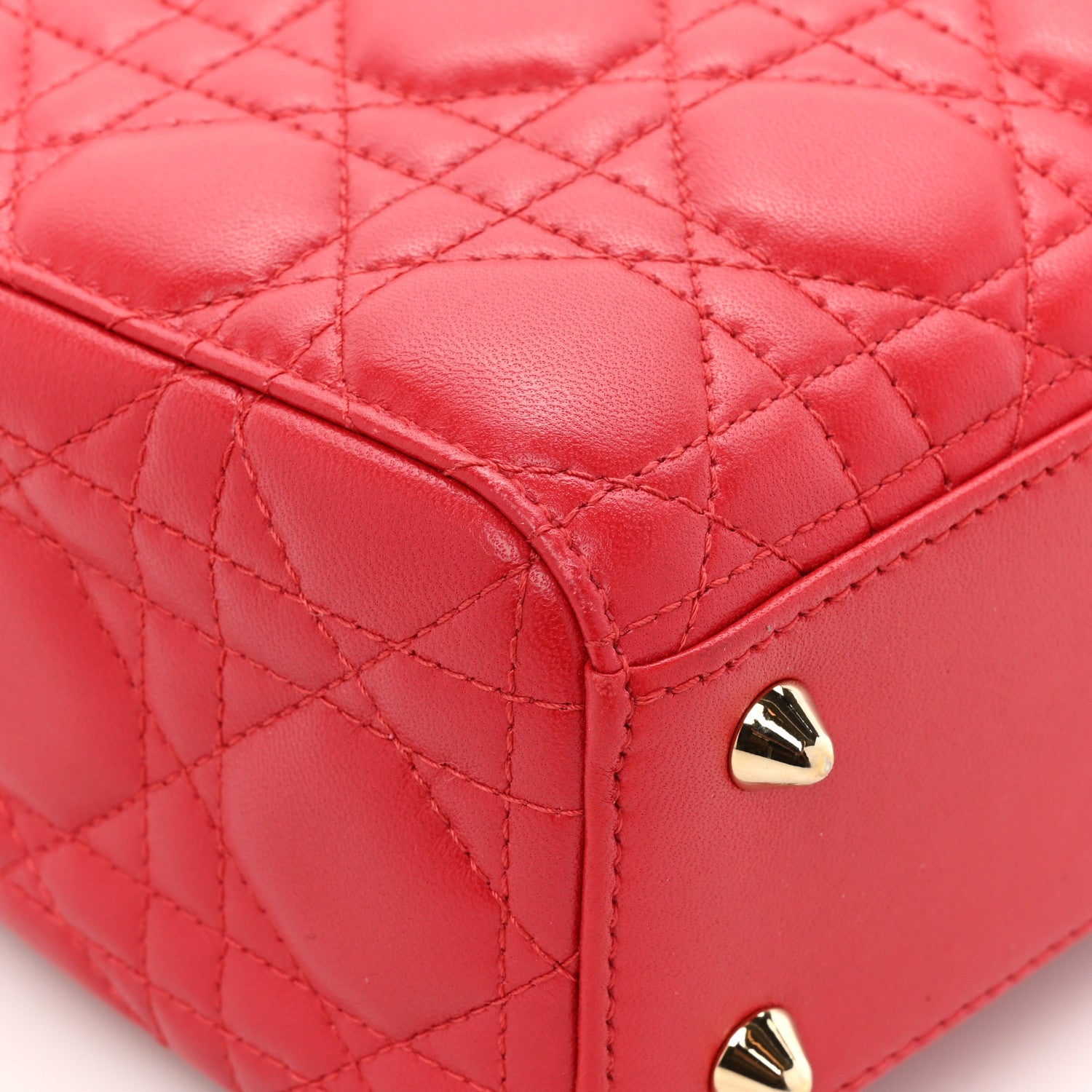 Christian Dior Lambskin Cannage Small Lucky Badges My Lady Dior Red 10 of 13