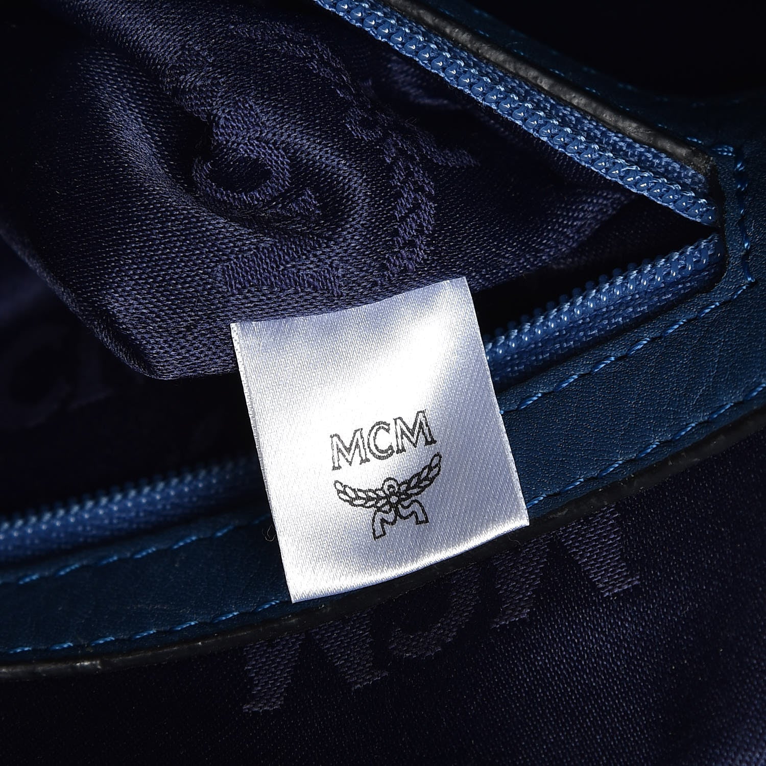 MCM Visetos Medium Sprinkle Stud Stark Backpack Blue 7 of 14