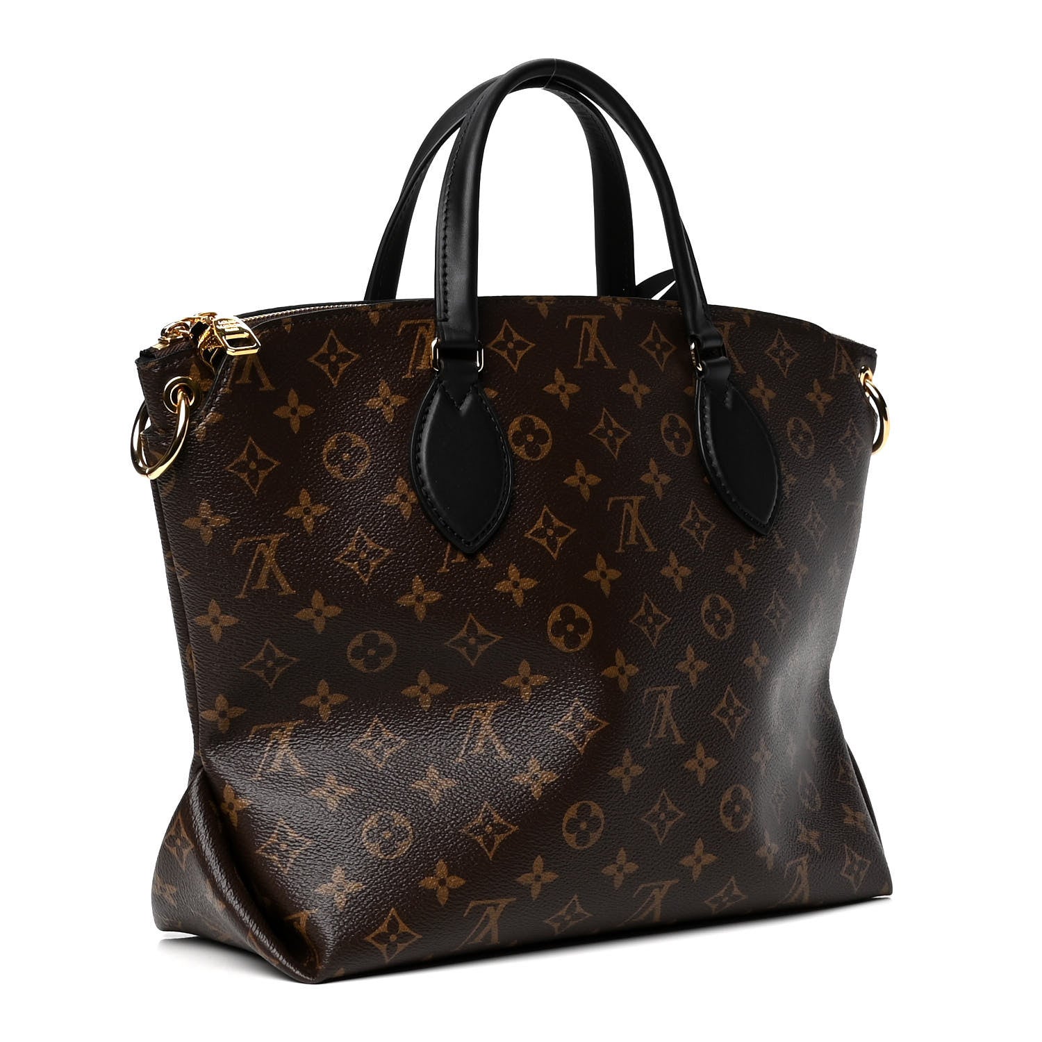 Louis Vuitton Monogram Flower Zipped Tote MM Black 2 of 5