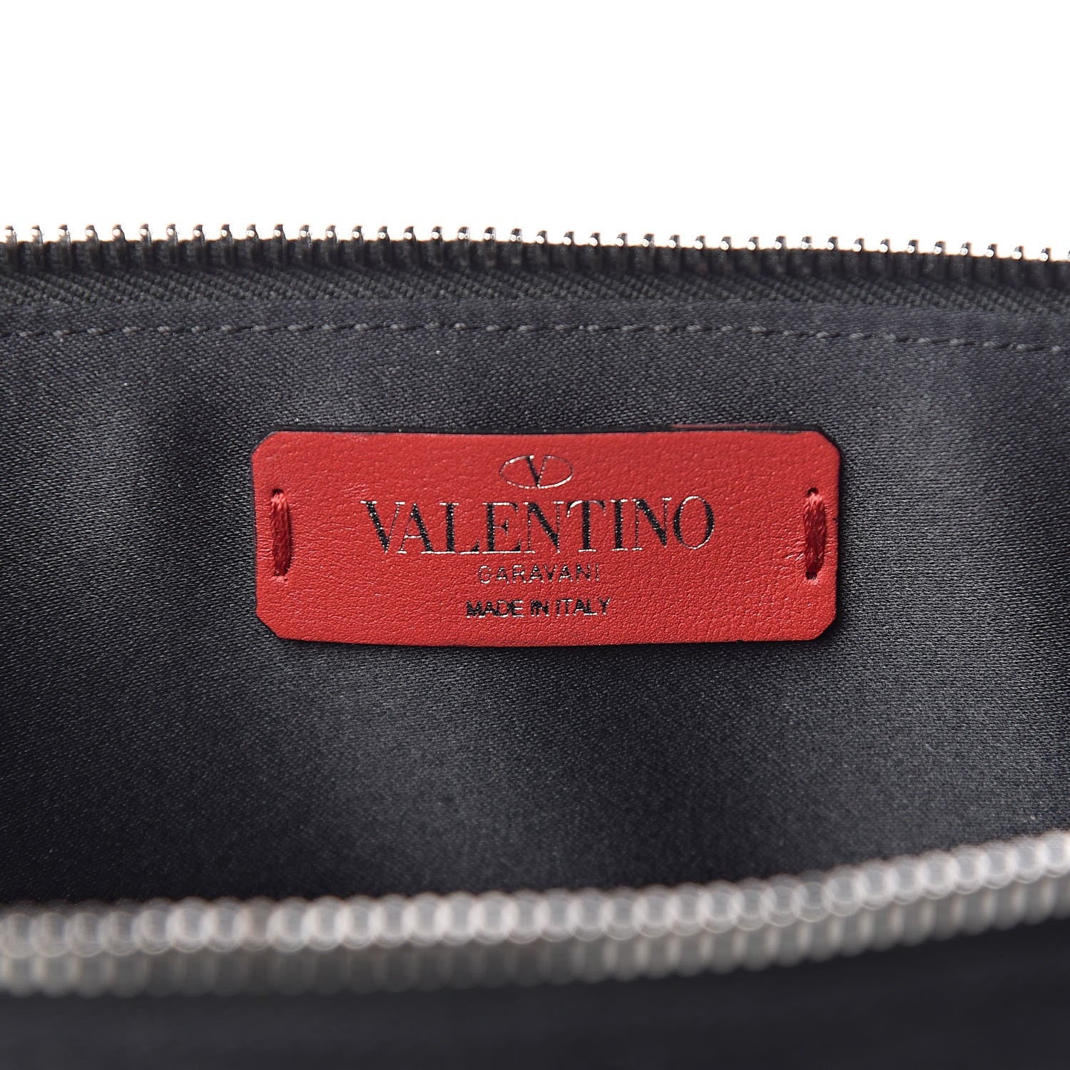 Valentino Garavani X JAMIE REID Cotton Canvas Embroidered Wristlet Zip Wristlet Pouch Black 6 of 7