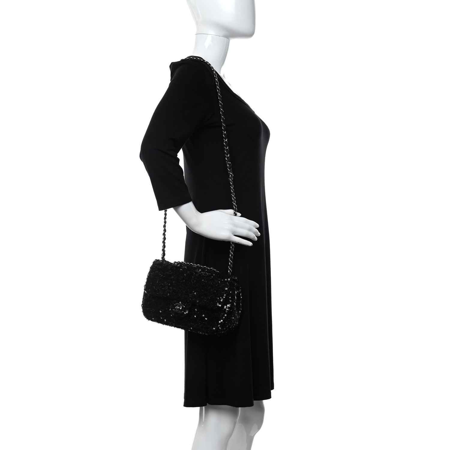 Chanel Sequin Medium Single Flap Multicolor Black 2 of 10