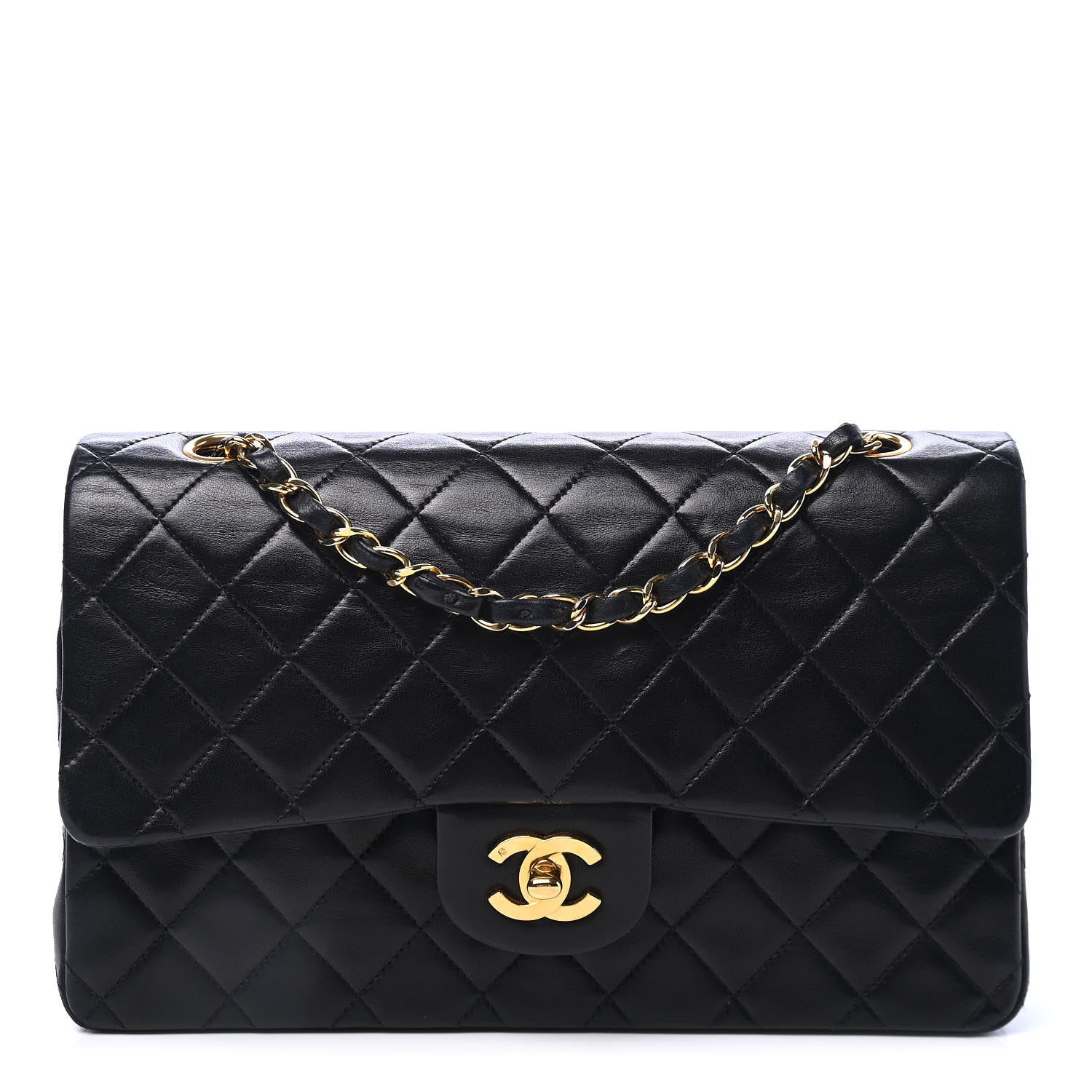Chanel Lambskin Quilted Medium Double Flap Black 1 of 4