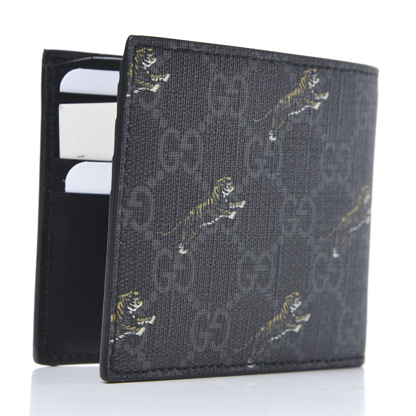 GG Supreme Monogram Tigers Wallet Black Multicolor