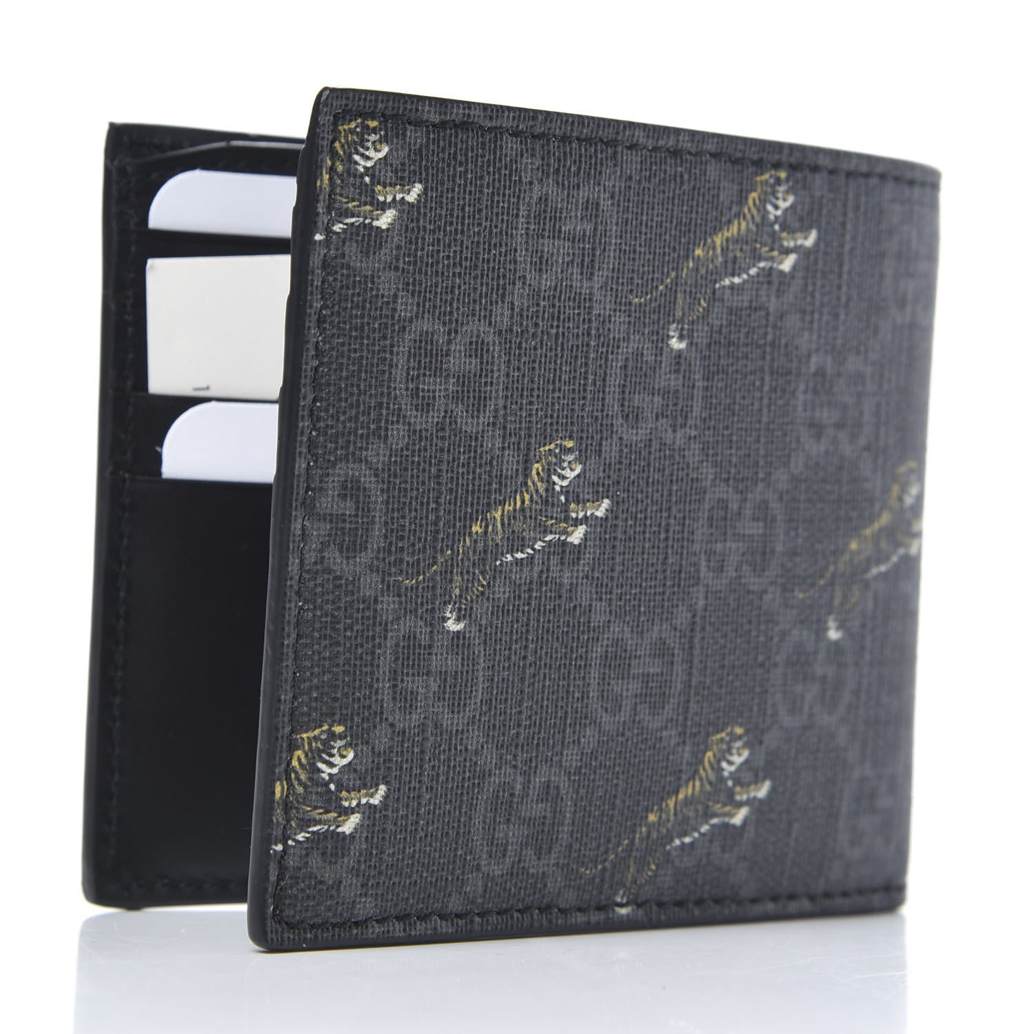 Gucci GG Supreme Monogram Tigers Wallet Black Multicolor 3 of 8
