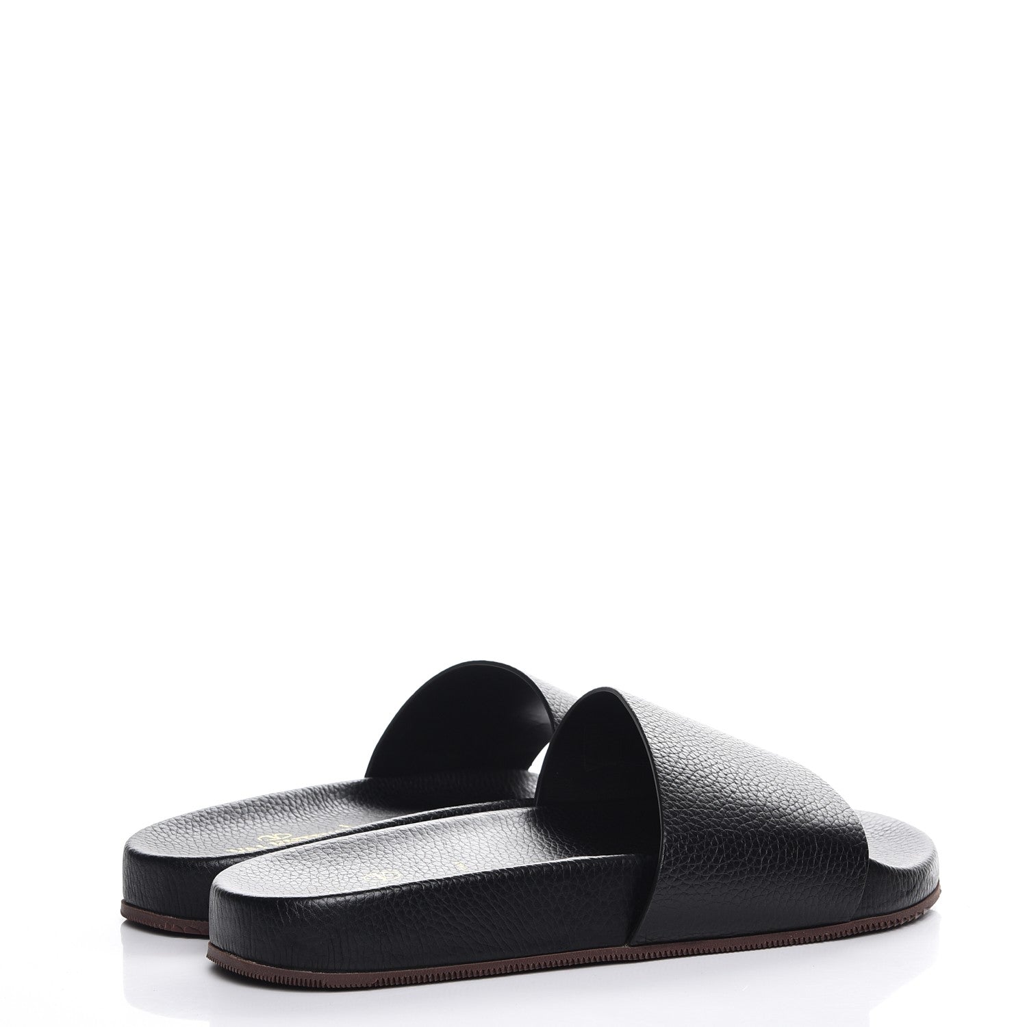 Valentino Garavani Mens Grained Calfskin Wide Strap Pool Slide Sandals 43 Black 4 of 8