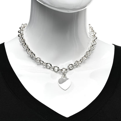 Tiffany Sterling Silver Heart Tag Pendant Necklace 2 of 4