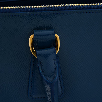 Prada Saffiano Vernice Medium Galleria Double Zip Tote Azzurro 14 of 14