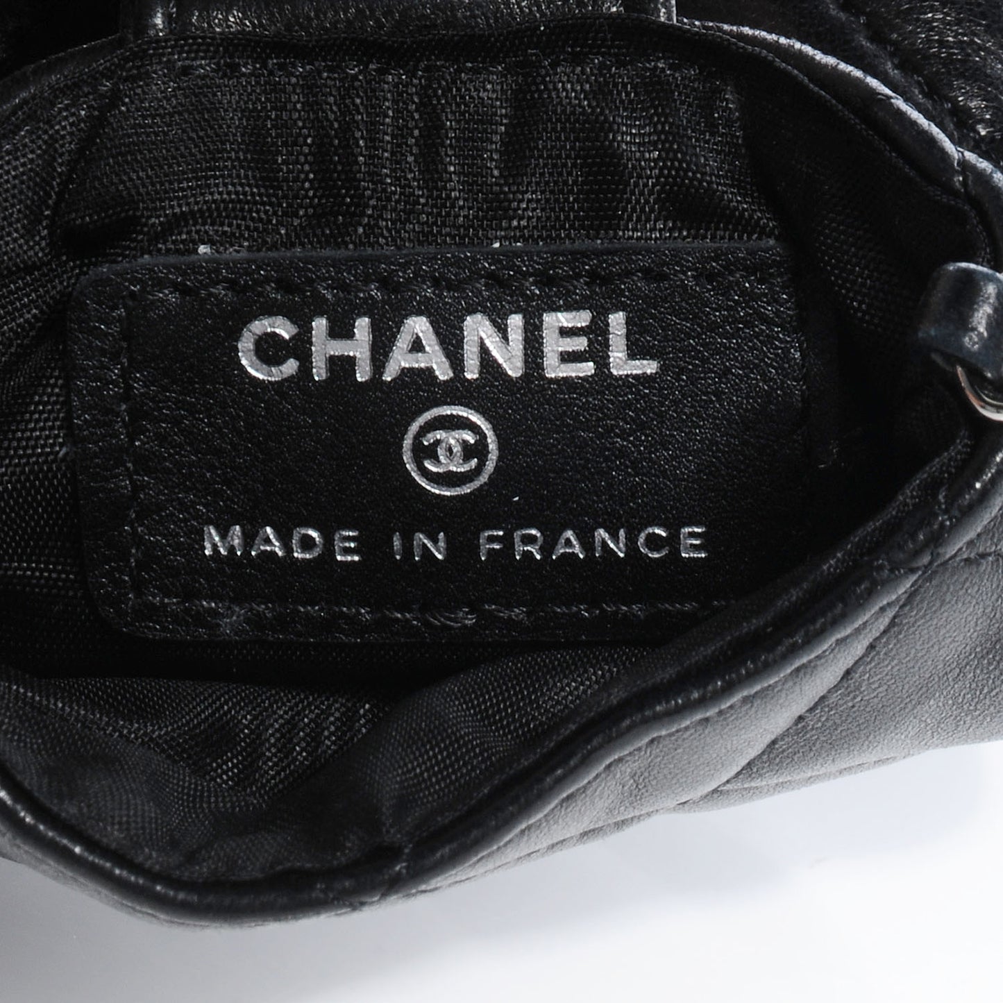 Lambskin Quilted Chain Phone Case Black