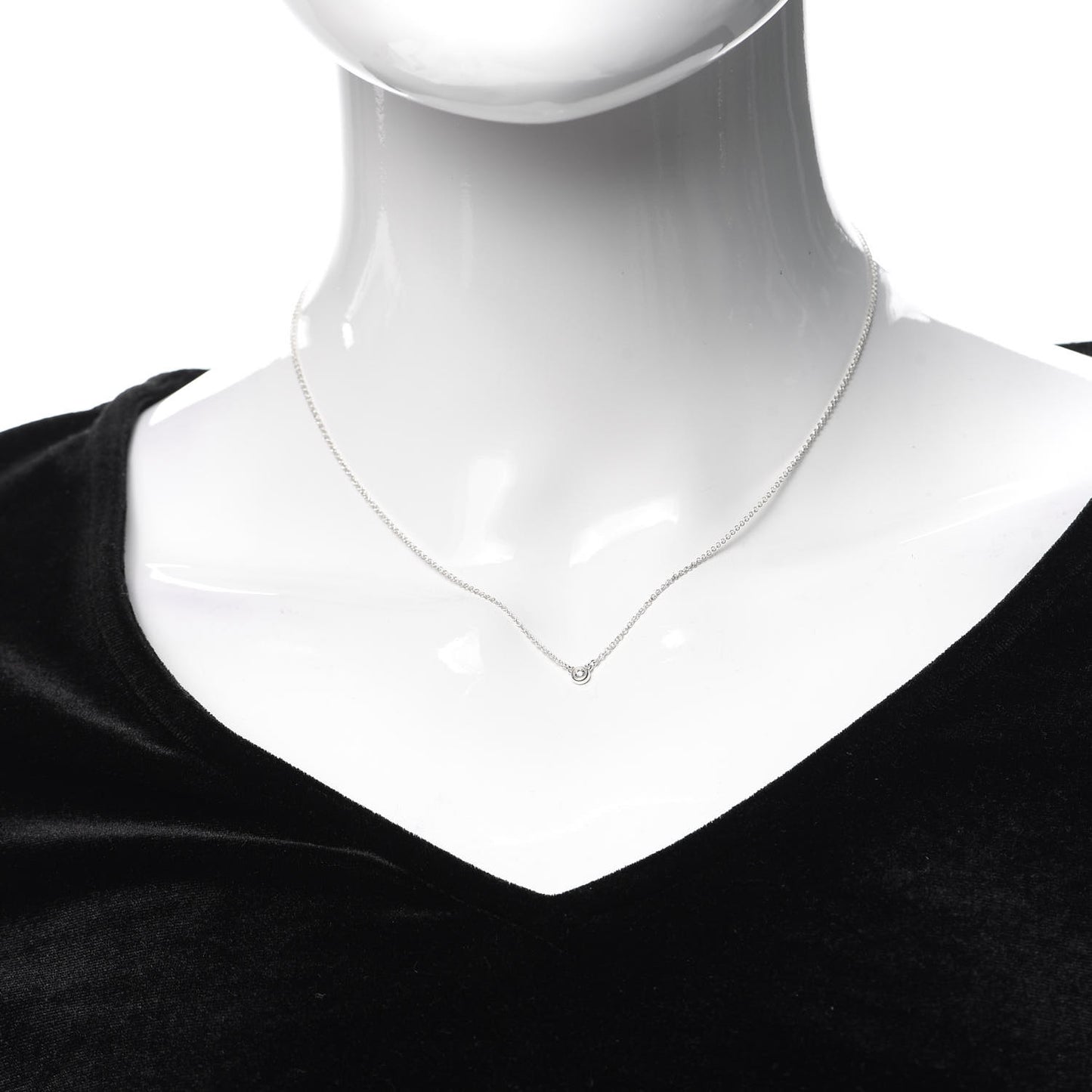 Sterling Silver Diamond .03ct Elsa Peretti Diamonds by the Yard Pendant Necklace