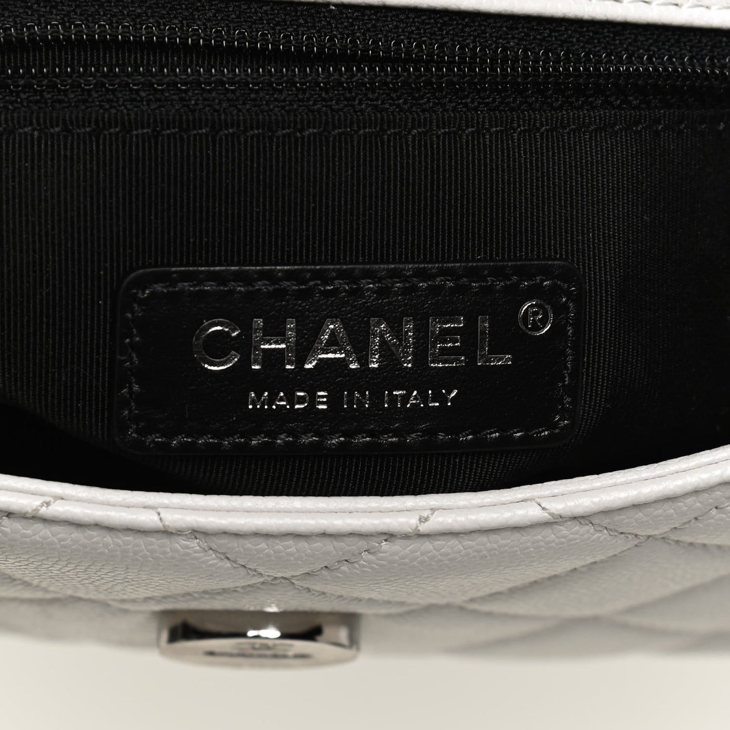 Caviar Quilted My Everything Small Flap White Black