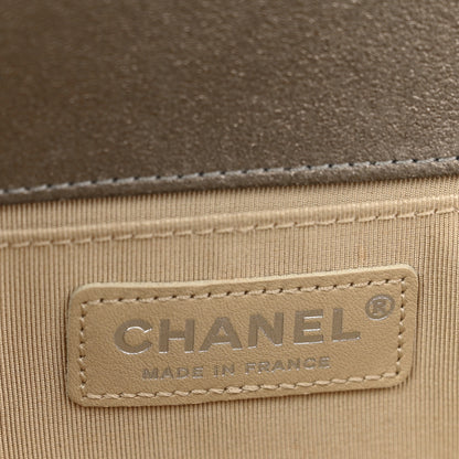 Chanel Iridescent Calfskin Quilted Strass Medium Paris Dallas Boy Flap Dark Khaki 6 of 11