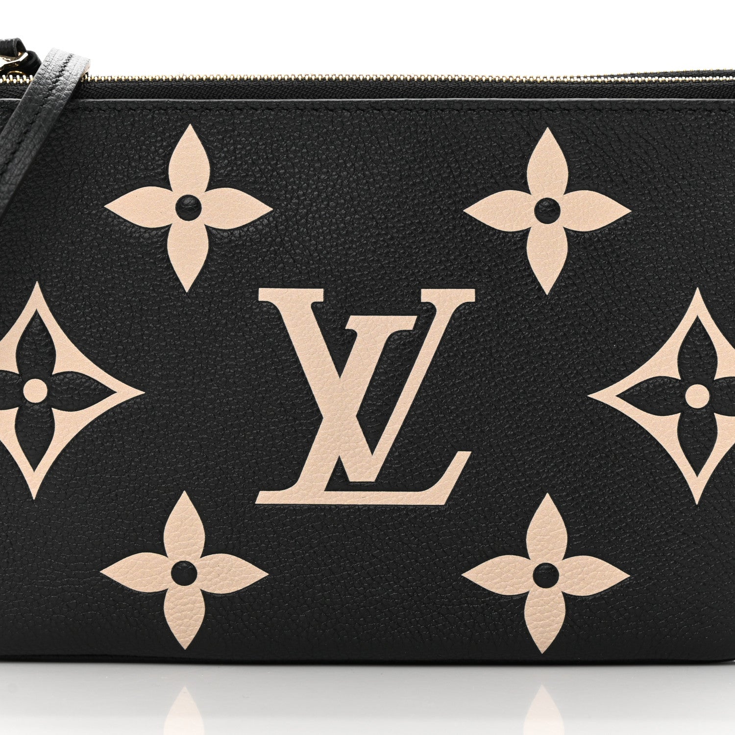 Louis Vuitton Empreinte Monogram Giant Double Zip Pochette Black Cream 8 of 13
