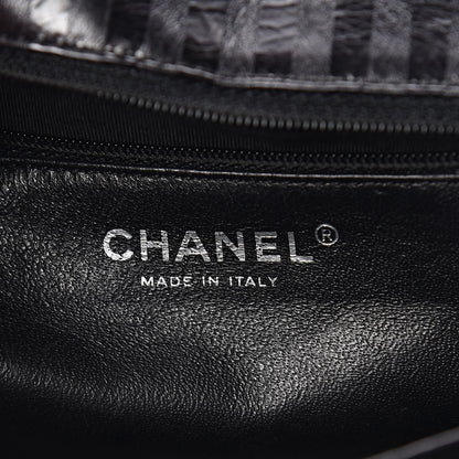 Chanel Metallic Aged Calfskin Striped Accordion Reissue 2.55 Flap Black 6 of 10