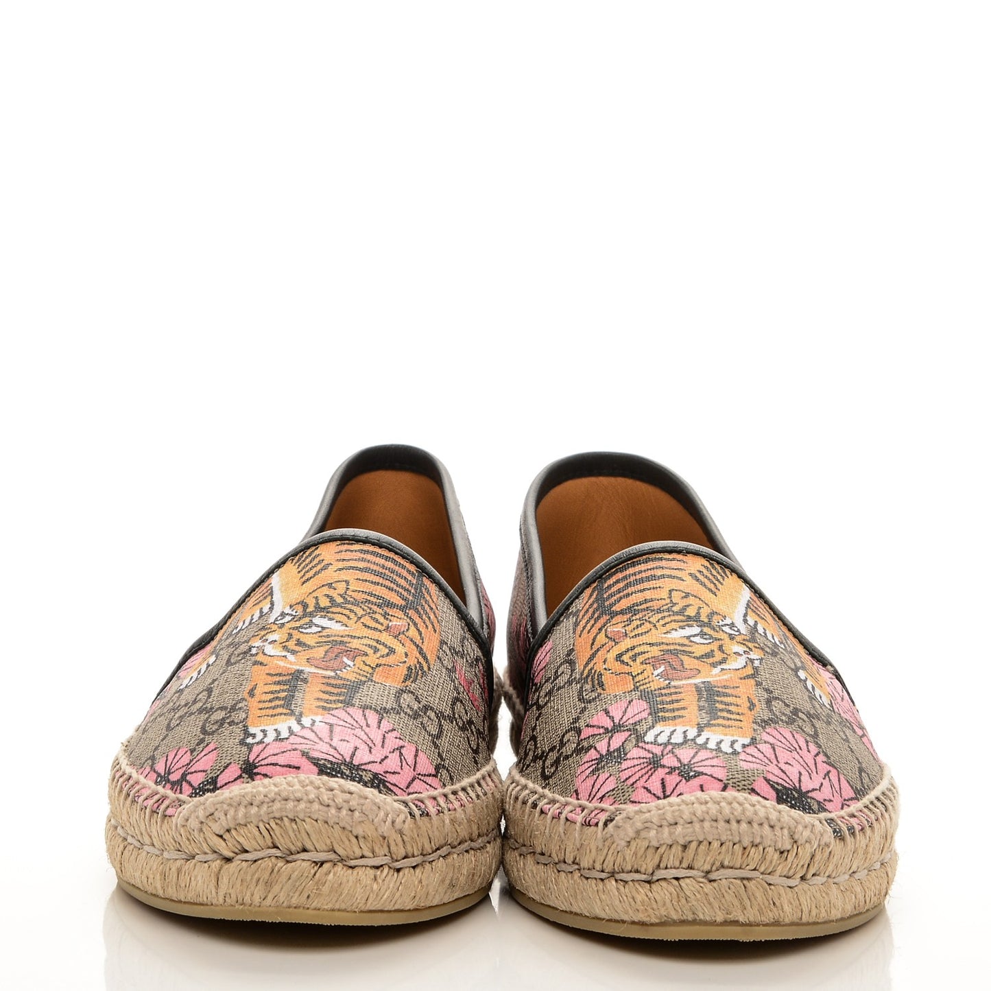 GG Supreme Monogram Bengal Espadrilles 39.5 Beige Pink