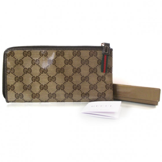Crystal Monogram Zip Around Wallet