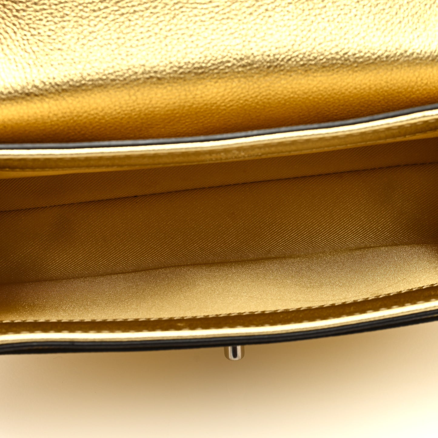 Metallic Calfskin Lockme II Chain Bag BB Gold