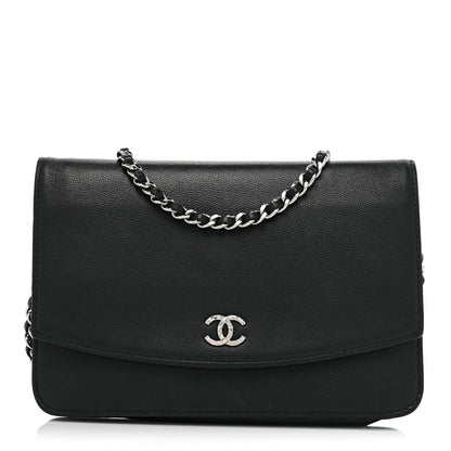 Chanel Caviar Sevruga Wallet On Chain WOC Black 1 of 25
