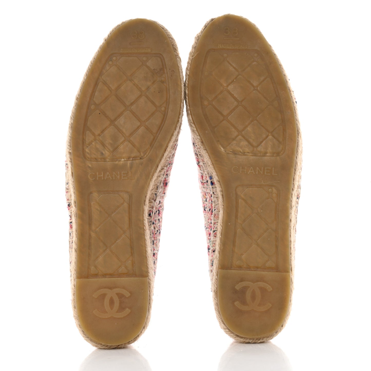 Tweed CC Espadrilles 38 Pink Black
