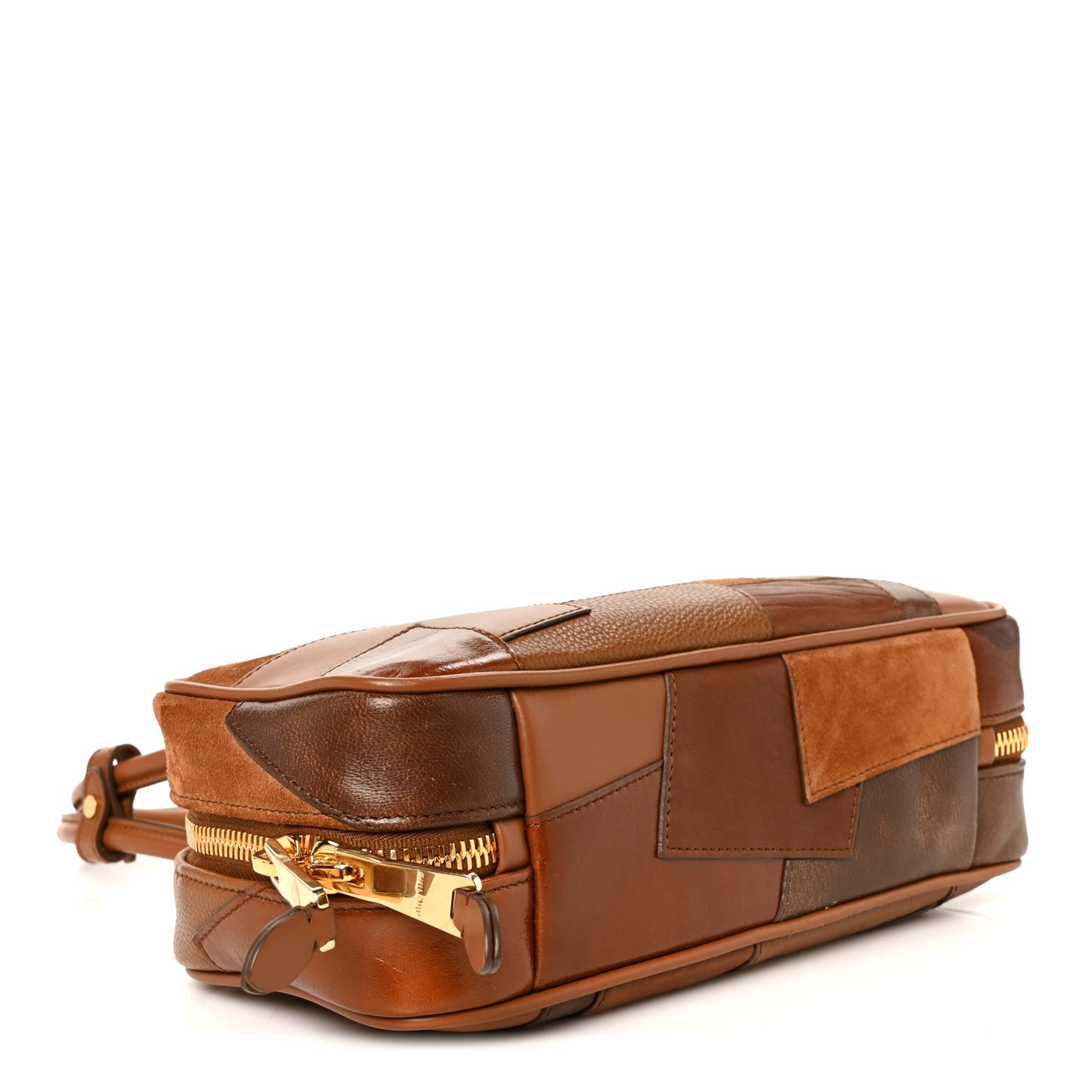 Nappa Patchwork Small Beau Top Handle Bag Cognac