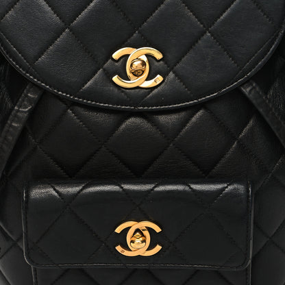 Chanel Lambskin Quilted Drawstring Backpack Black 7 of 12