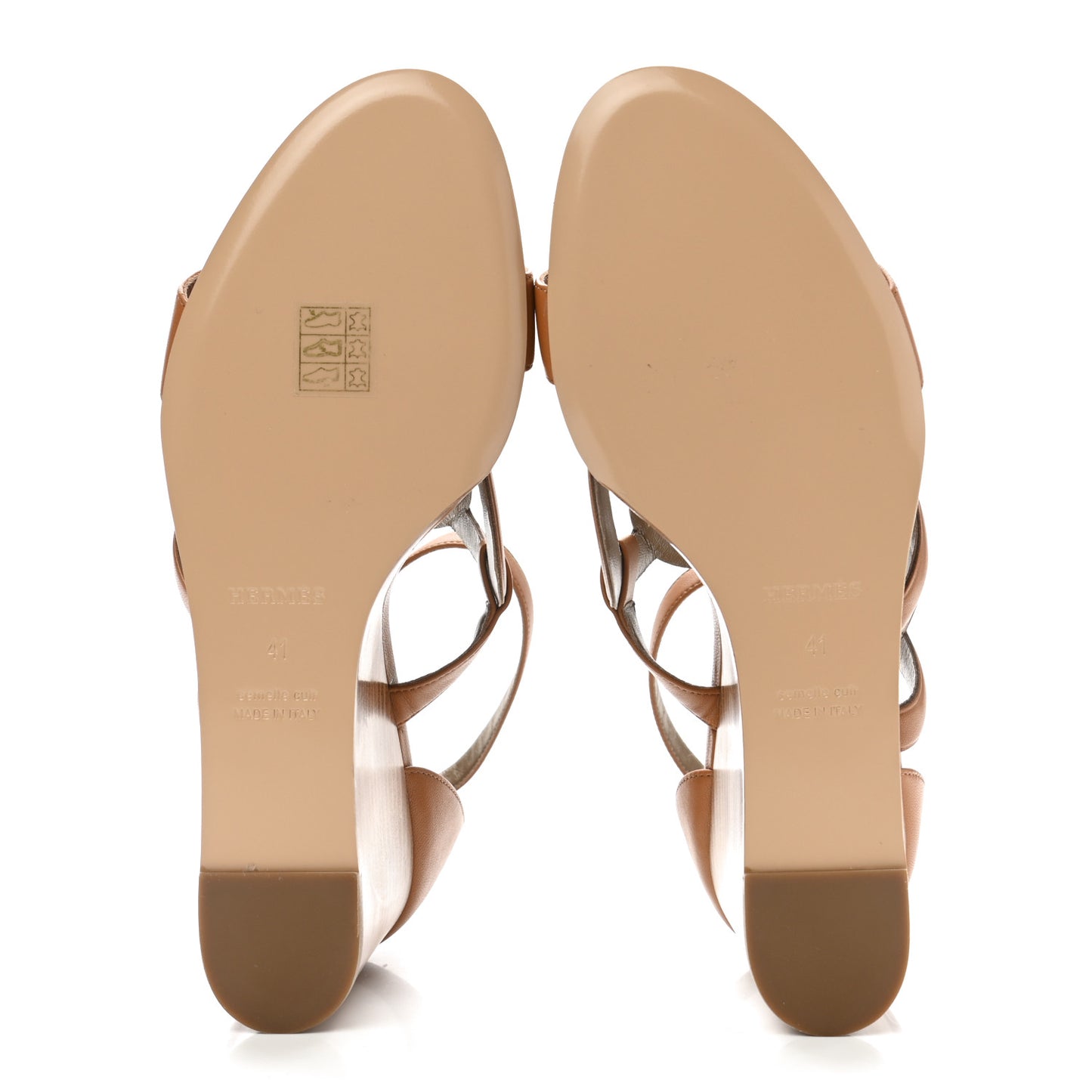 Nappa Brisbane Wedge Sandals 41 Naturel