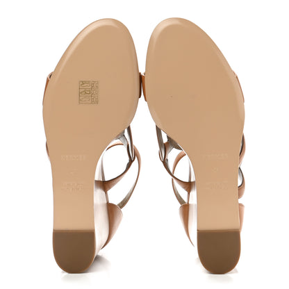 Hermes Nappa Brisbane Wedge Sandals 41 Naturel 5 of 8