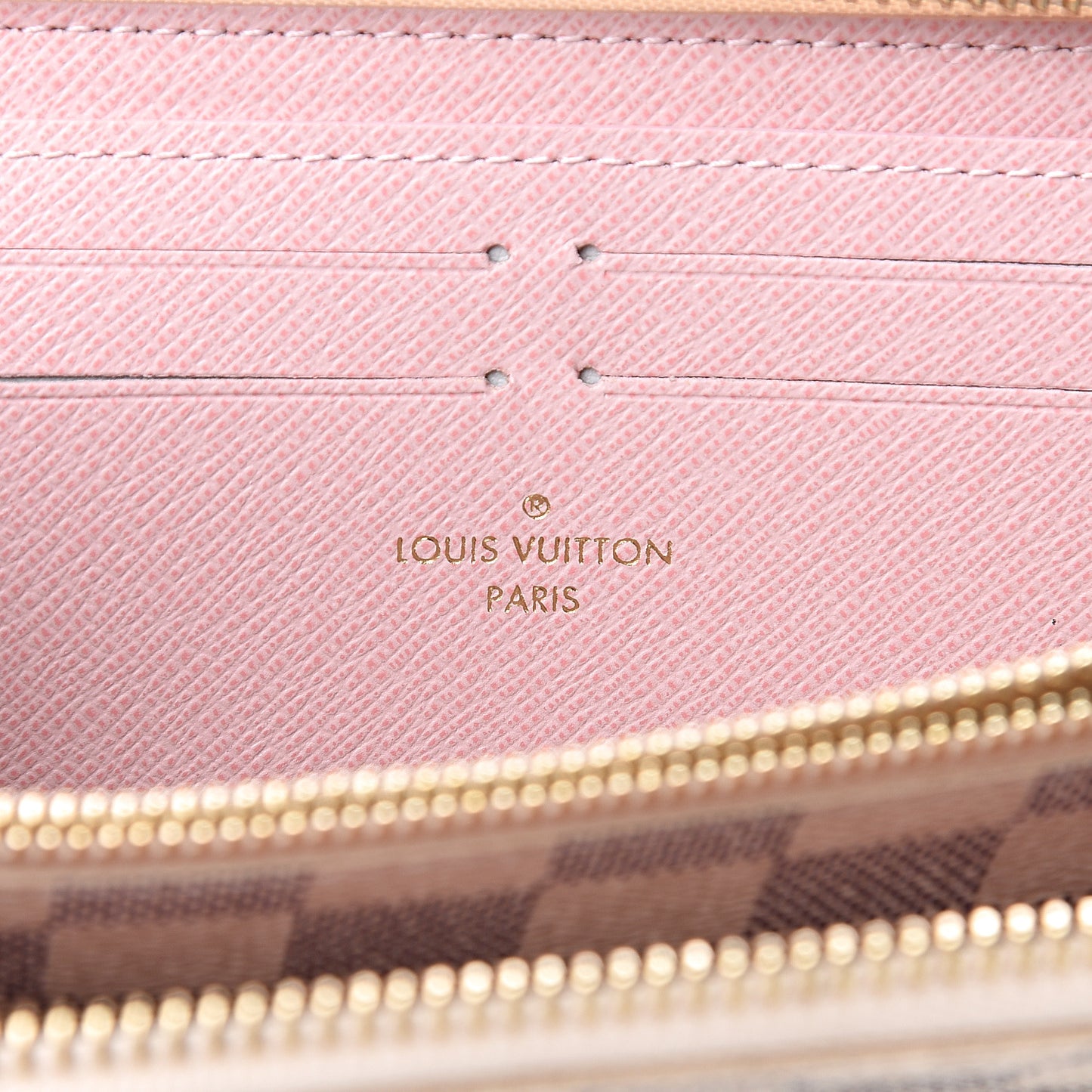 Damier Azur Clemence Wallet Rose Ballerine
