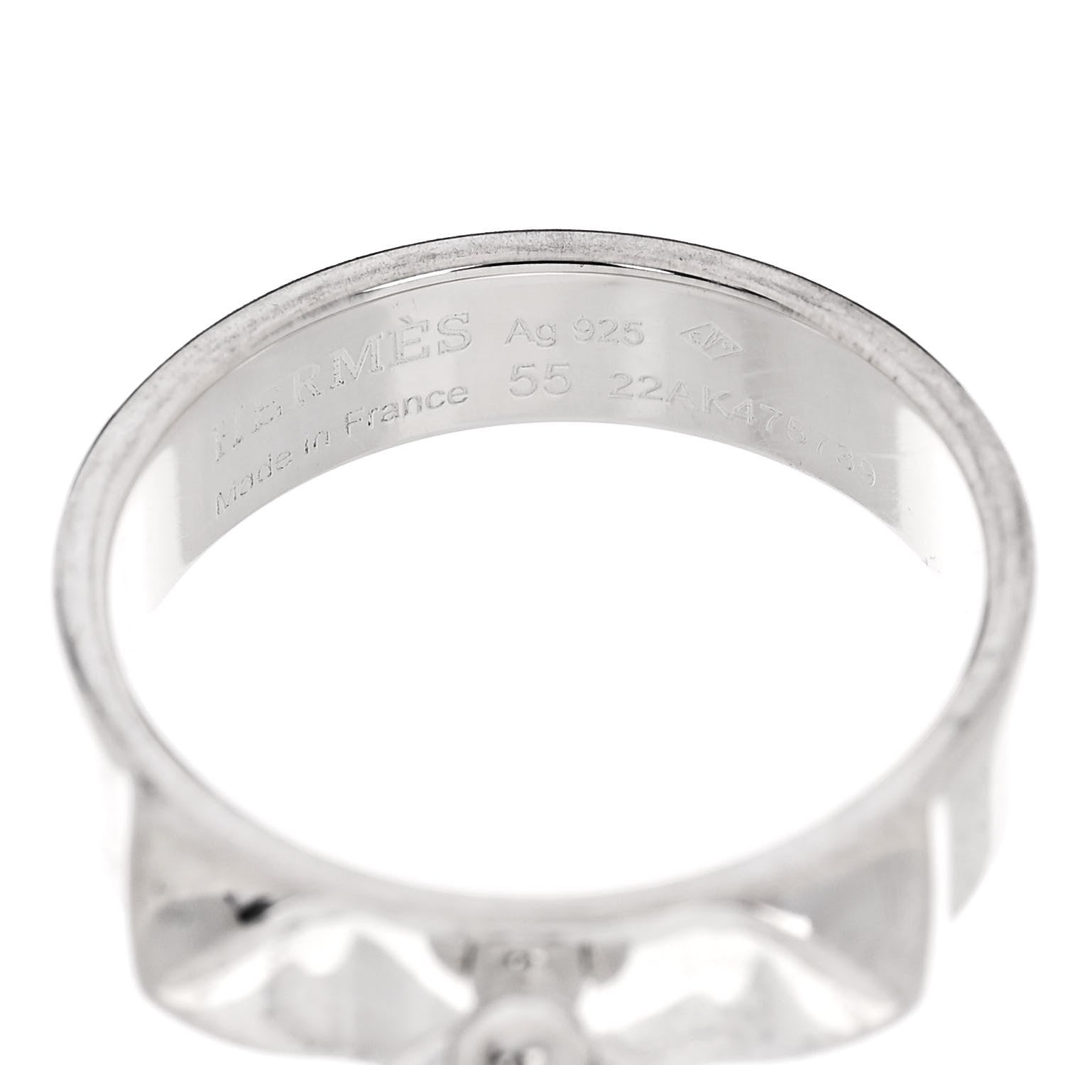 Hermes Sterling Silver PM Collier De Chien Ring 55 7.25 4 of 5