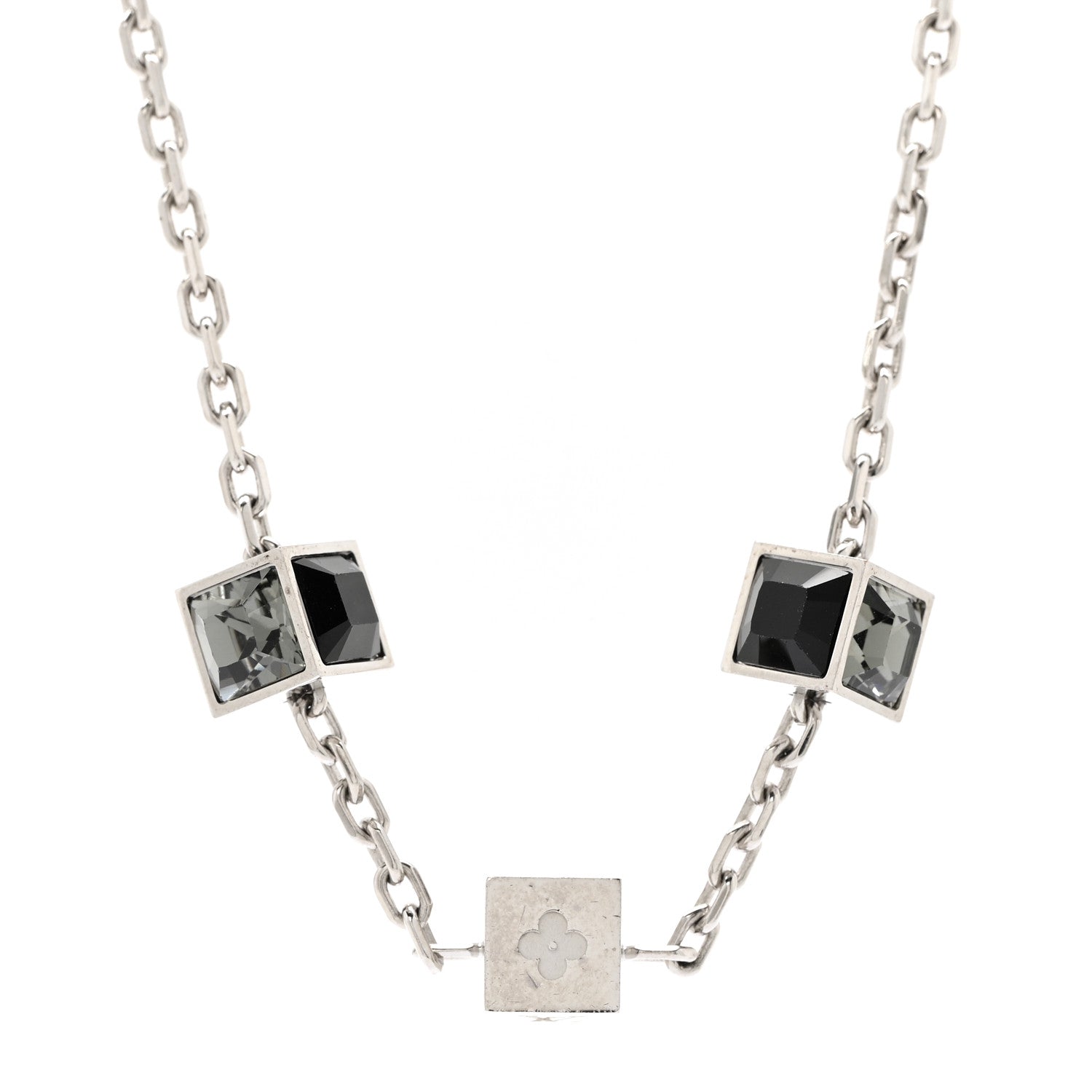 Louis Vuitton Swarovski Gamble Short Necklace Silver 4 of 7