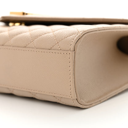 Saint Laurent Grain De Poudre Textured Mixed Matelasse Medium Triquilt Monogram Satchel Dark Latte 10 of 10