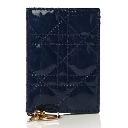 Christian Dior Patent Cannage Lady Dior Card Holder Blue 12 of 12