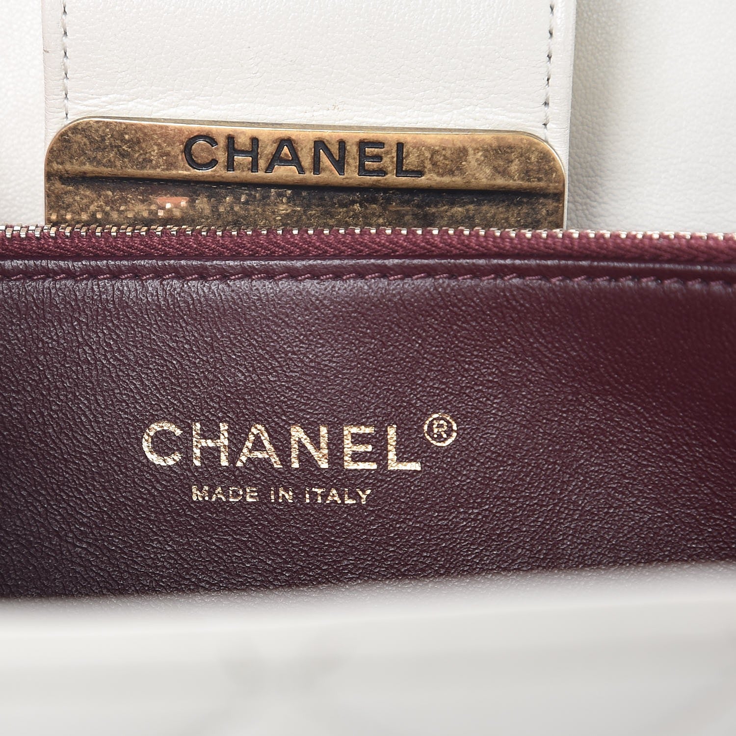 Chanel Sheepskin Quilted Beauty Lock Clutch White 6 of 9