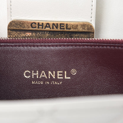 Chanel Sheepskin Quilted Beauty Lock Clutch White 6 of 9