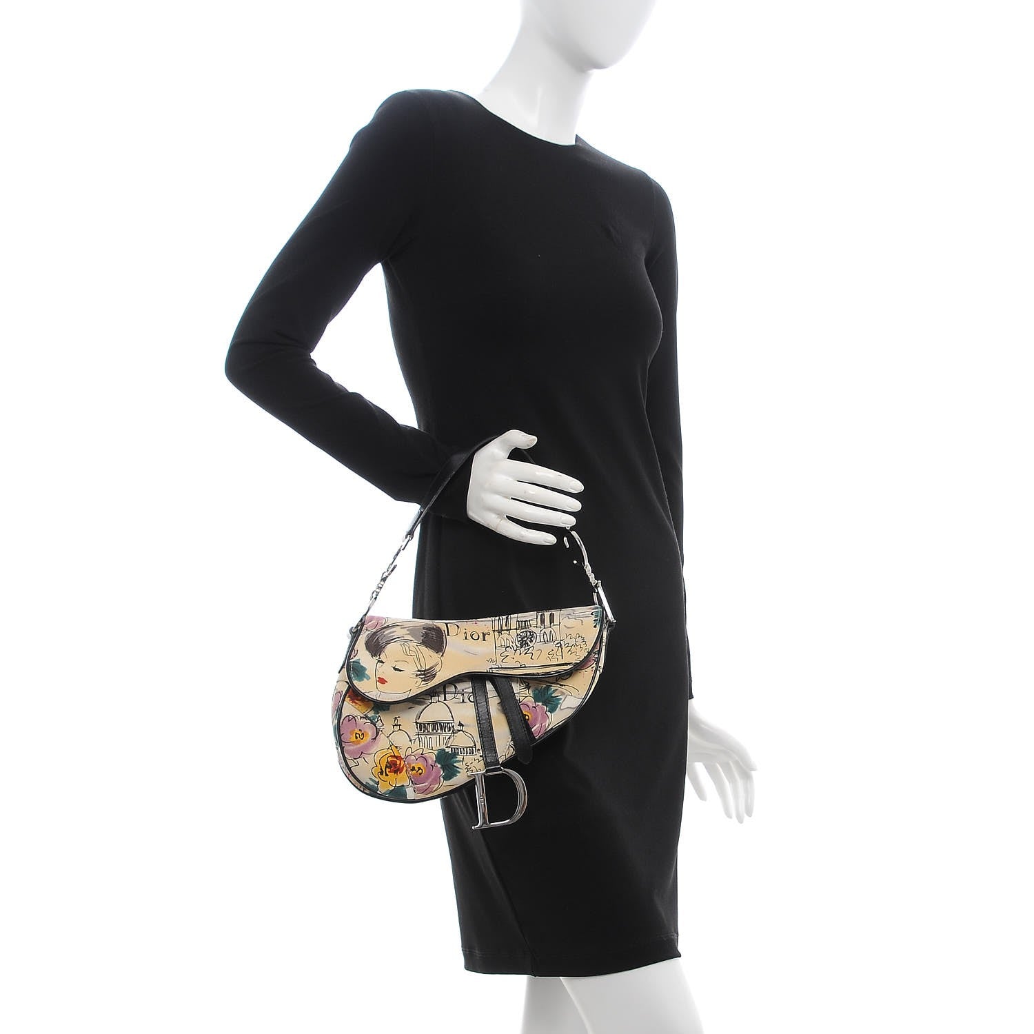 Christian Dior Canvas Paris 50s Saddle Bag Multicolor 2 of 7