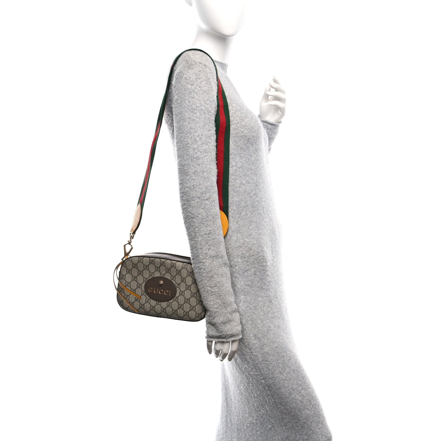 GG Supreme Monogram Web Neo Vintage Shoulder Bag Beige New Acero Crop