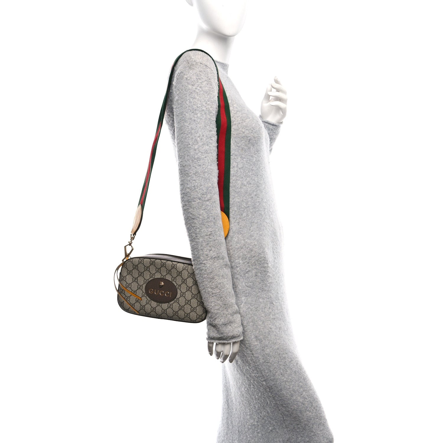 Gucci GG Supreme Monogram Web Neo Vintage Shoulder Bag Beige New Acero Crop 2 of 10