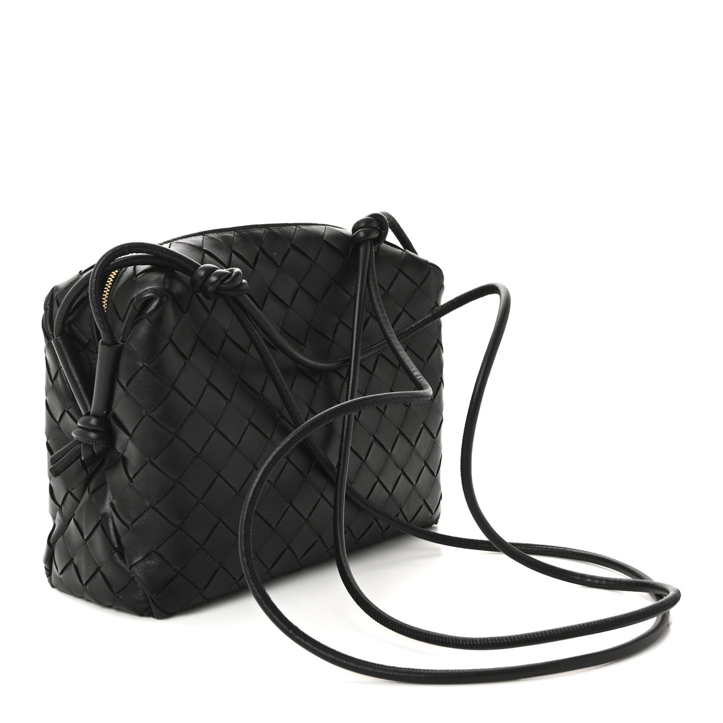 Nappa Intrecciato Small Loop Camera Bag Black