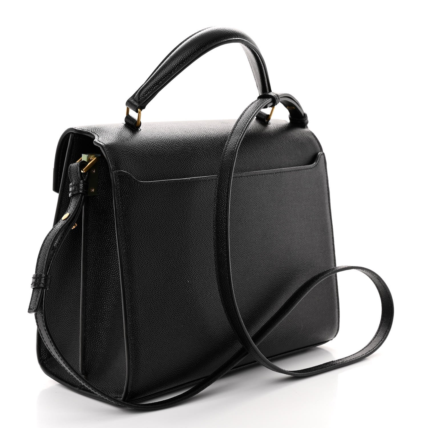 Saint Laurent Grain de Poudre Medium Classic Monogram Cassandra Top Handle Black Rouge Legion 3 of 9