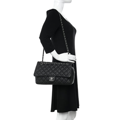Chanel Caviar Quilted Jumbo Easy Flap Black 2 of 13