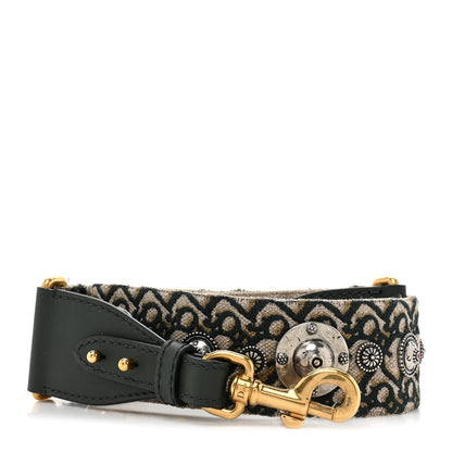 Christian Dior Oblique Studded Shoulder Strap Green Multicolor 1 of 4
