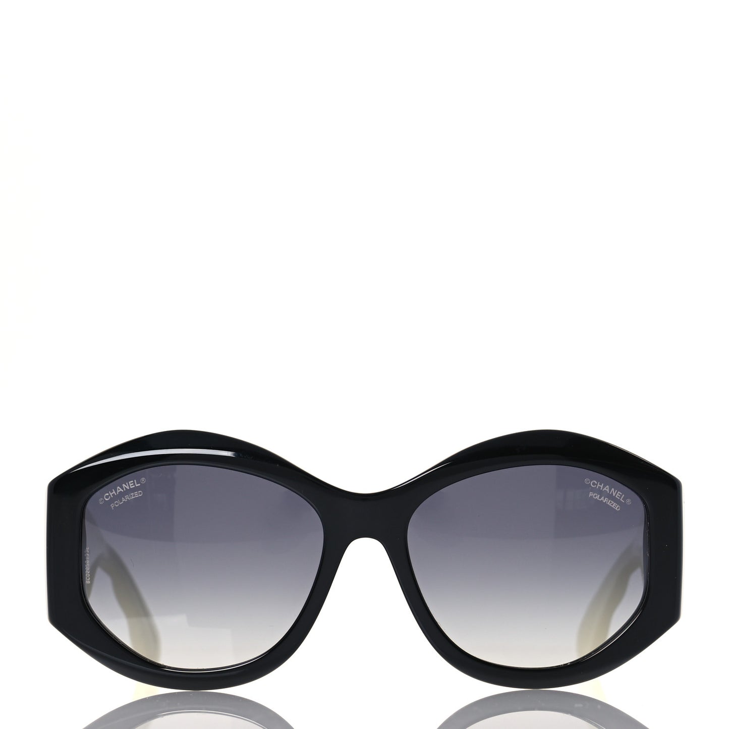 Acetate Quilted CC Sunglasses 5486 White Black