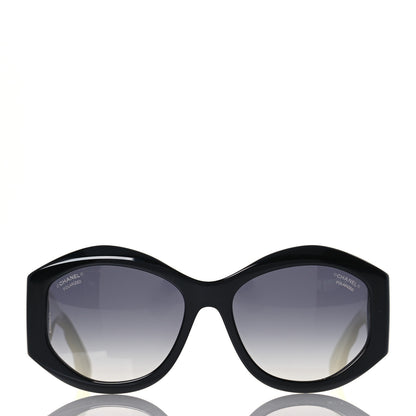 Chanel Acetate Quilted CC Sunglasses 5486 White Black 2 of 8