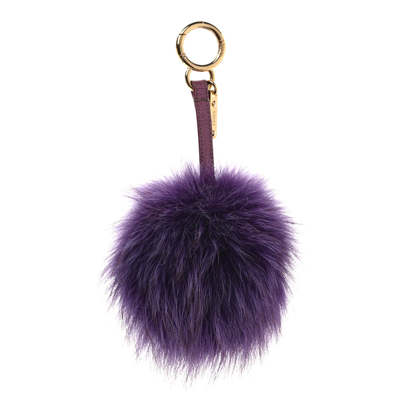 Fox Fur Vitello Elite Pom Pom Bag Charm Purple